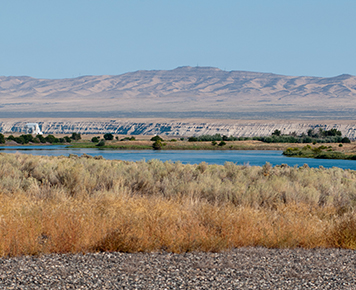 F Reactor sits across the Columbia River at the Hanford Nuclear Site.