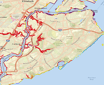 The map shows sensitive habitats and species that are typically present in the Staten Island area in November and December, the months following Hurricane Sandy.