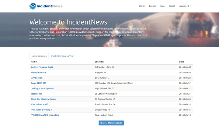 IncidentNews home page. 