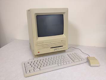 The cutting-edge Macintosh SE computer.