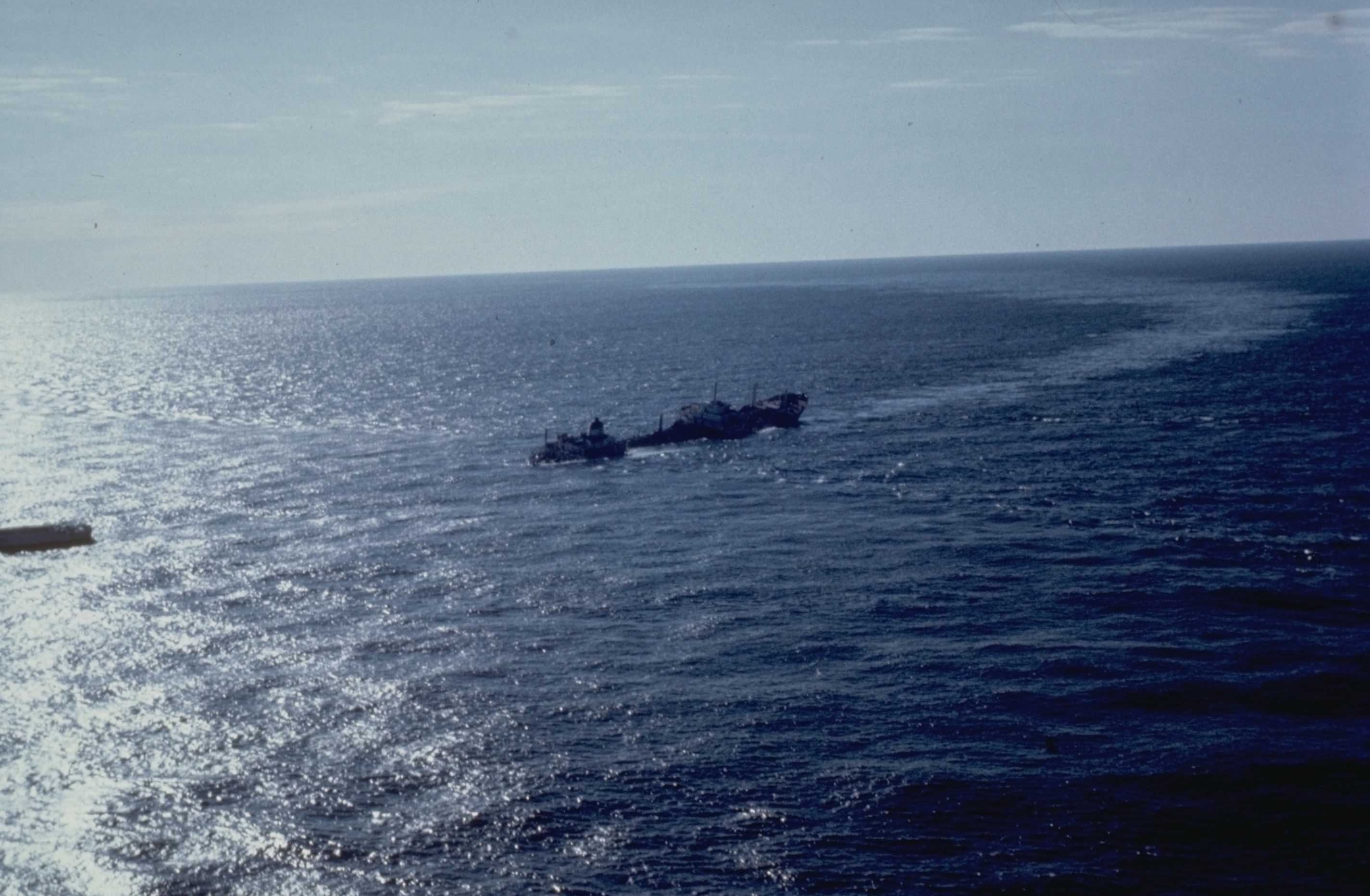 USCG HH-3 overflies wreck of SS ARGO MERCHANT