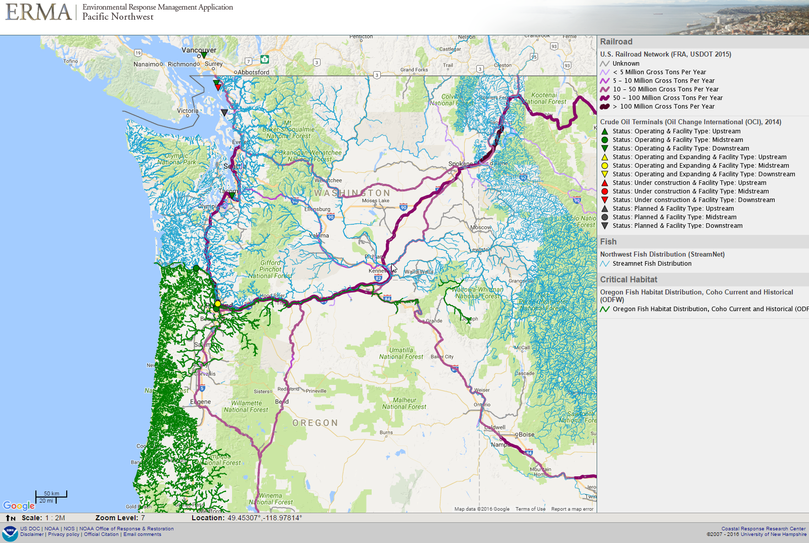 map of pacific northwest Pacific Northwest Erma Response Restoration Noaa Gov