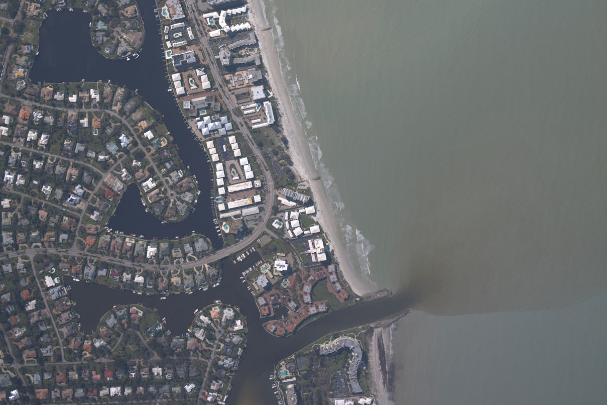 Aerial image of nonpoint source pollution, or polluted runoff. Image credit: NOAA.