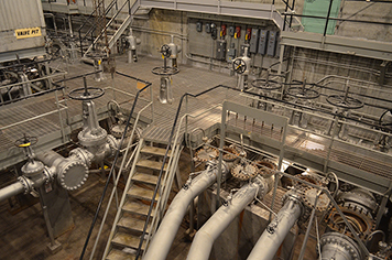 The “valve pit” in Hanford’s B Reactor, where the thousands of gallons of water that cooled the nuclear reactor’s core passed through.