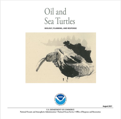 A cover on an "Oil and Sea Turtles" guide.