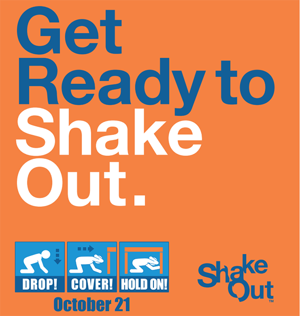 Get Ready to Shake Out event poster.