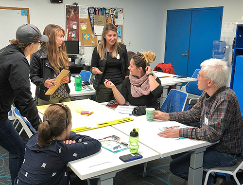 People meeting around a table.