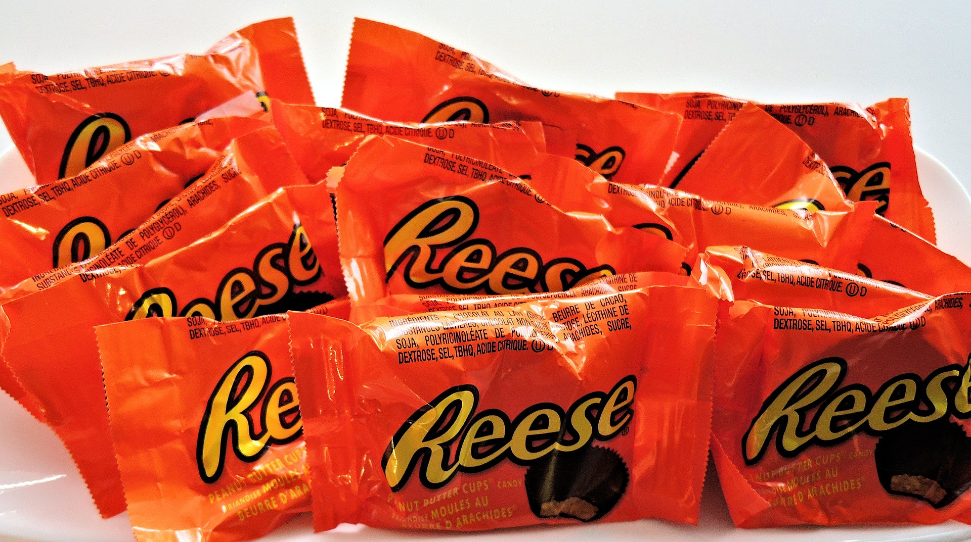 Reese's peanut butter cups in their packaging. 
