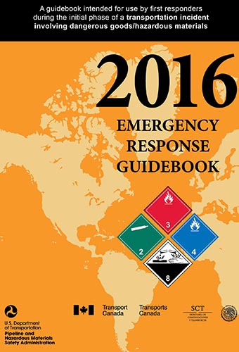Cover of 2016 Emergency Response Guidebook.