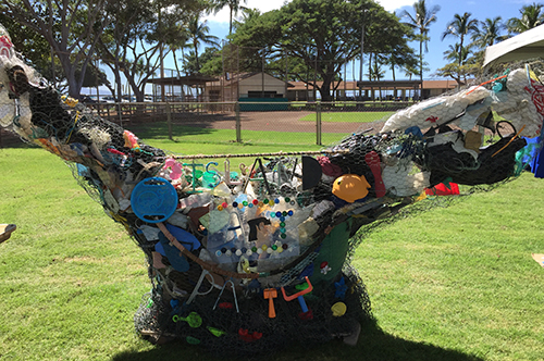 Sculpture made of marine debris.