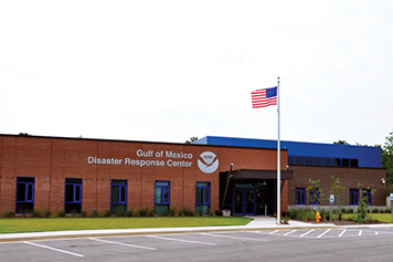 Outside of the Disaster Response Center.