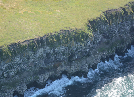 St. Lawrence Island, Alaska, and its dramatic coastal cliffs.