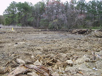 A landfill on the Little Creek naval base before cleanup.