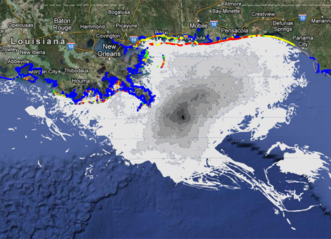 ERMA Gulf Response application displays oiling data in Gulf of Mexico.