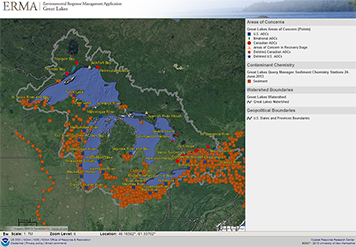 Great Lakes ERMA screen shot.