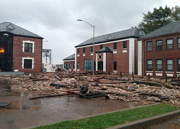 Coast Guard Station New York aftermath from Hurricane Sandy.