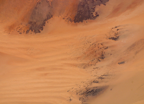 Sahara Desert sand dunes from space.