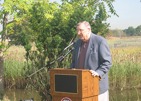 Ernie Oros at the Woodbridge marsh dedication ceremony in 2007