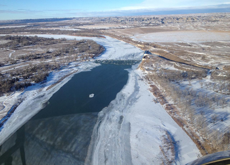 Overview of the Yellowstone River, Jan. 19, 2015. 