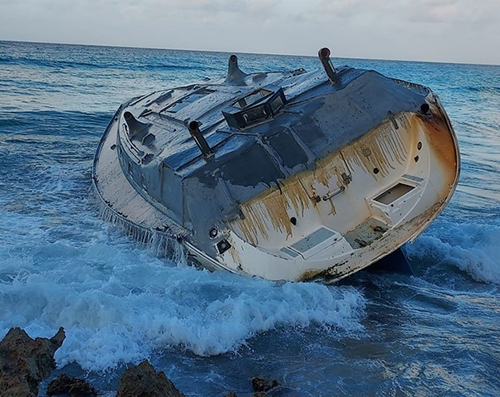 Grounded low profile drug running vessel off Mona Island, PR.