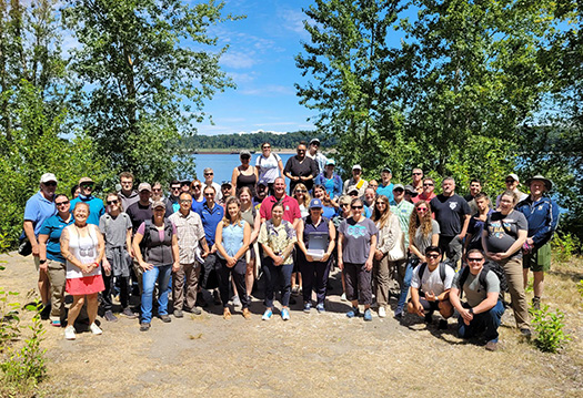 A group photo of participants and instructors in the Science of Oil Spills (SOS) class held the week of July 10, 2023 in Portland, Oregon. Image credit: NOAA.