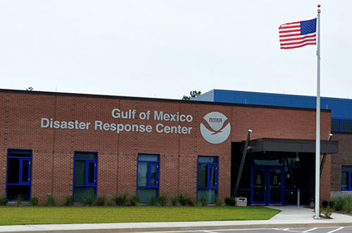 Front of the NOAA Gulf of Mexico Disaster Response Center, located in Mobile, AL. 