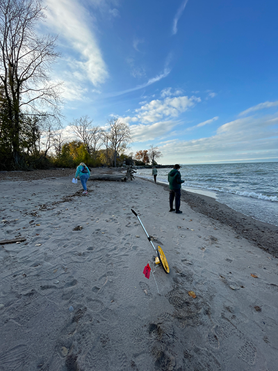 The Lake Erie shoreline where workshop participants took part in a Marine Debris Monitoring and Assessment Project survey (Credit: NOAA).