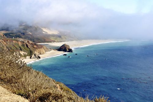 A shoreline view of Monterey Bay National Marine Sanctuary.