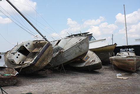 Derelict vessels removed from the Dog River in Alabama. Image credit: NOAA.