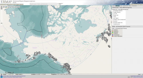 Polar projections in Arctic ERMA. Image credit: NOAA.