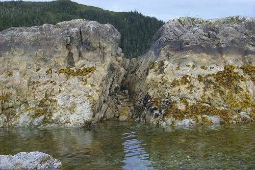 Photo: Rocky shoreline in Prince William Sound in 2003.