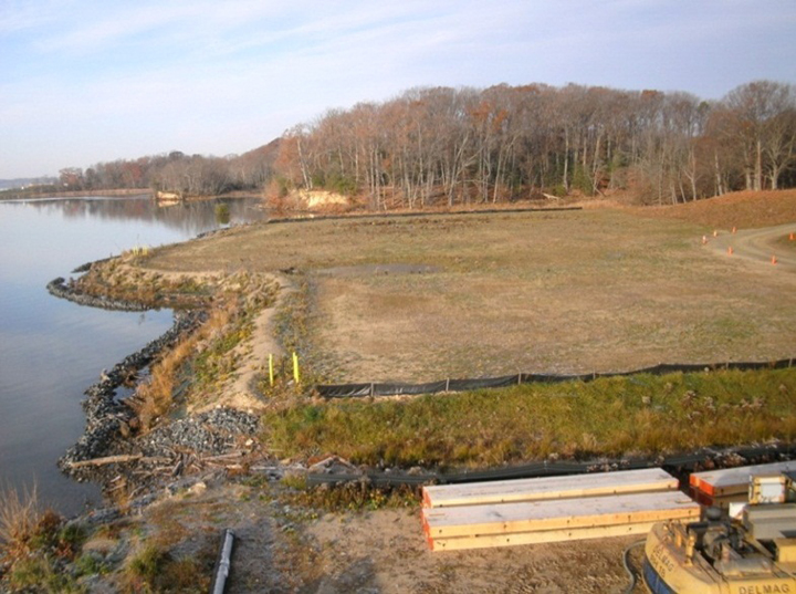 Completed shoreline construction at site 11.