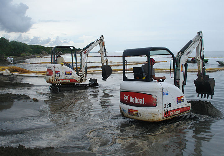 Cleanup Operations at Oil Discharge Scene Near Washington, Kansas, Shift to  Restoration