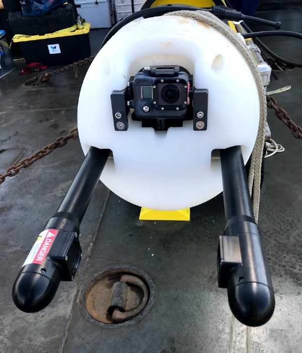An autonomous underwater vehicle.