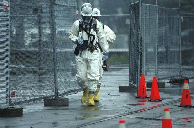 Responders at the scene of a chemical incident. Image credit: U.S. Coast Guard