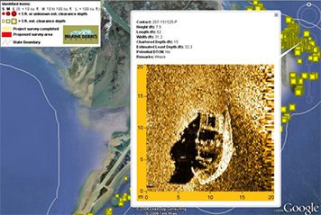 Image of a boat wreck in Louisiana's offshore waters.