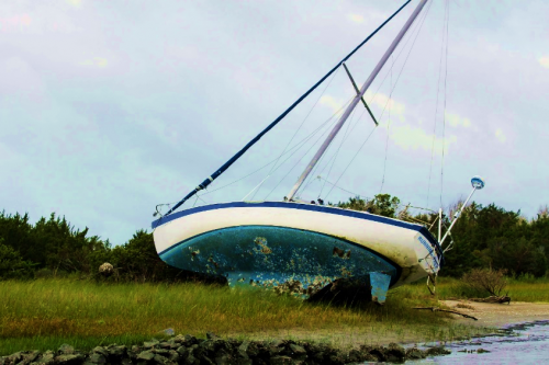 A derelict vessel. 