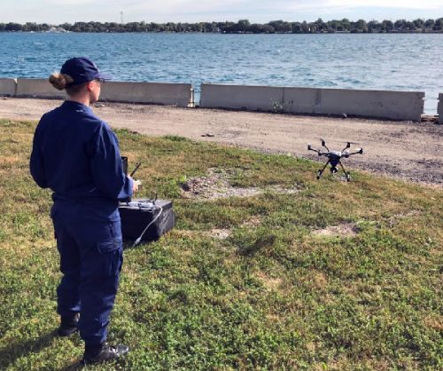 Woman with drone.