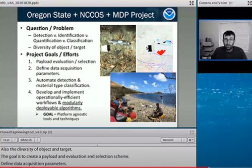 Screenshot of a virtual presentation. 