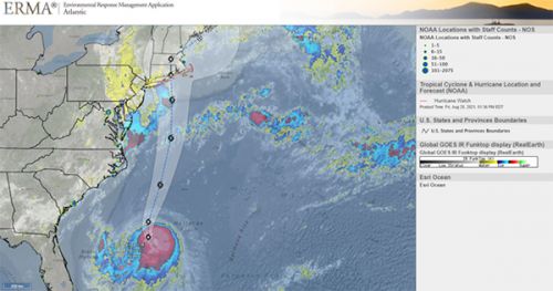 Map area affected by the storm.