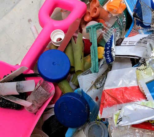 A pile of plastic marine debris.