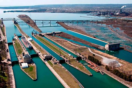 Sault Ste. Marie locks on the St. Marys River.