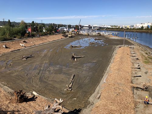 Muddy construction site. 