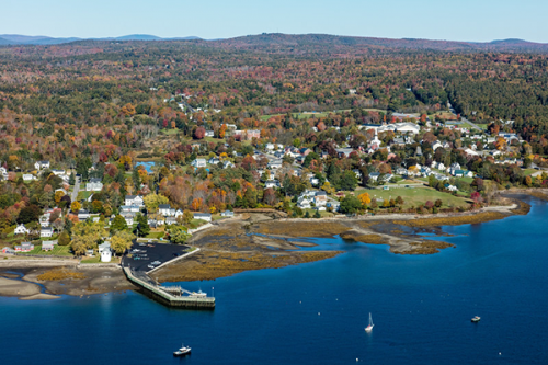 Aerial coastal scene.