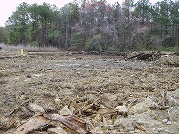 A landfill on the Little Creek naval base before cleanup.