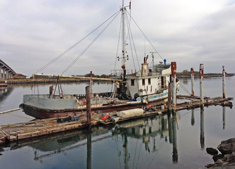 The F/V Gemini, or F/V Western Flyer, after being raised from Swinomish Channel.