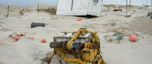 Debris on beach