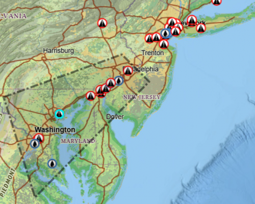 An ERMA dashboard displaying active cases from NOAA’s Damage Assessment, Remediation, and Restoration Program.