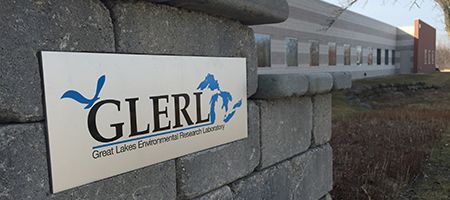 A sign on a building reading "GLERL."