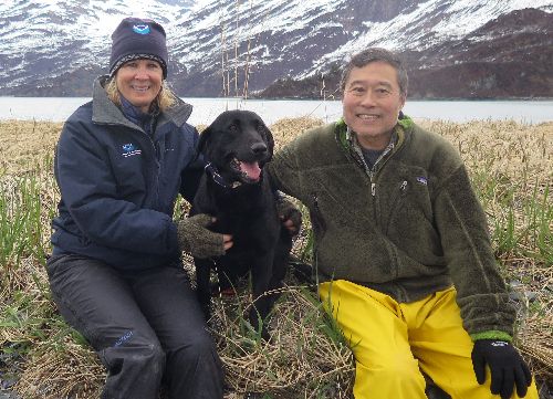 Catherine Berg, Pepper, and Gary Shigenaka. Image credit: NOAA.